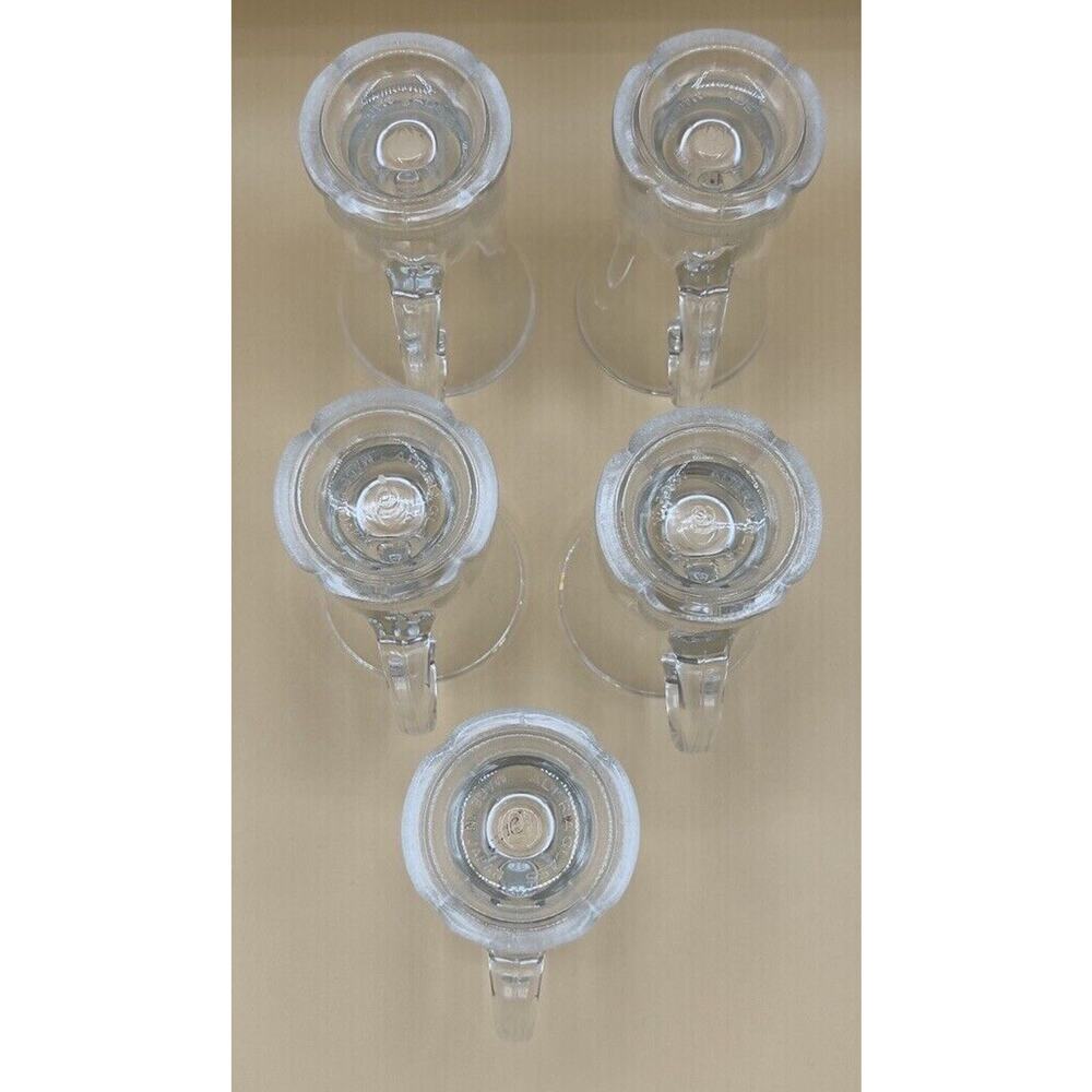 Aderia glass frosted footed mug Irish coffee great for any occasion. Lot Of 5 - Picture 5 of 7